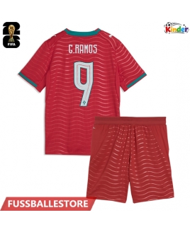 Günstige Portugal Goncalo Ramos #9 Heimtrikotsatz Kinder WM 2026 Kurzarm (+ Kurze Hosen)